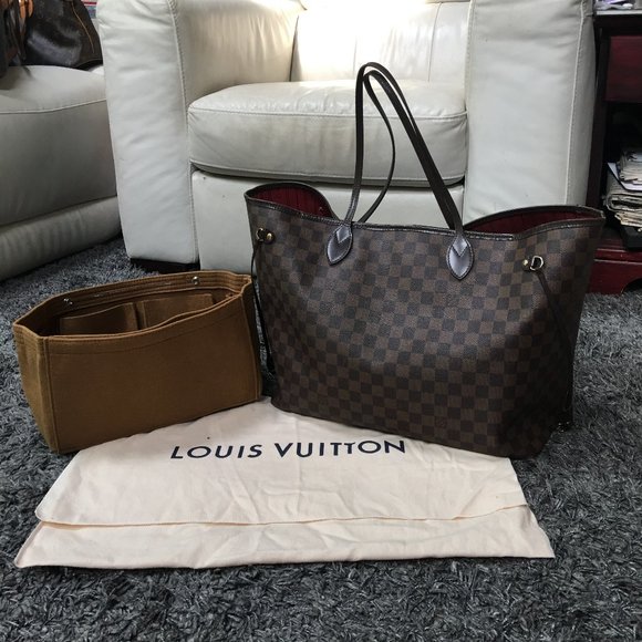 Louis Vuitton Handbags - Louis Vuitton XXL Neverfull GM Damier Ebene with Cherry Interior!